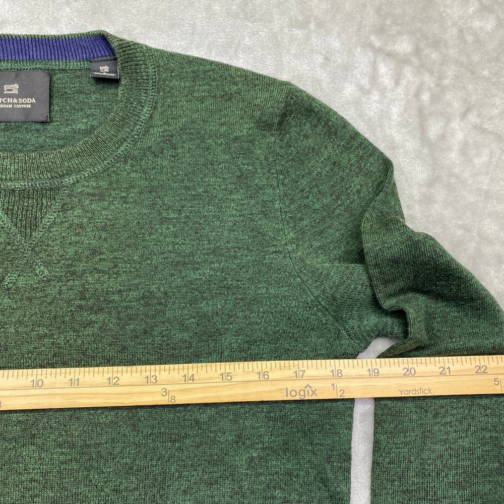 Scotch Soda Amsterdam Couture Green Heathered Crew Neck Sweater‎ Men's Size S - Picture 3 of 10